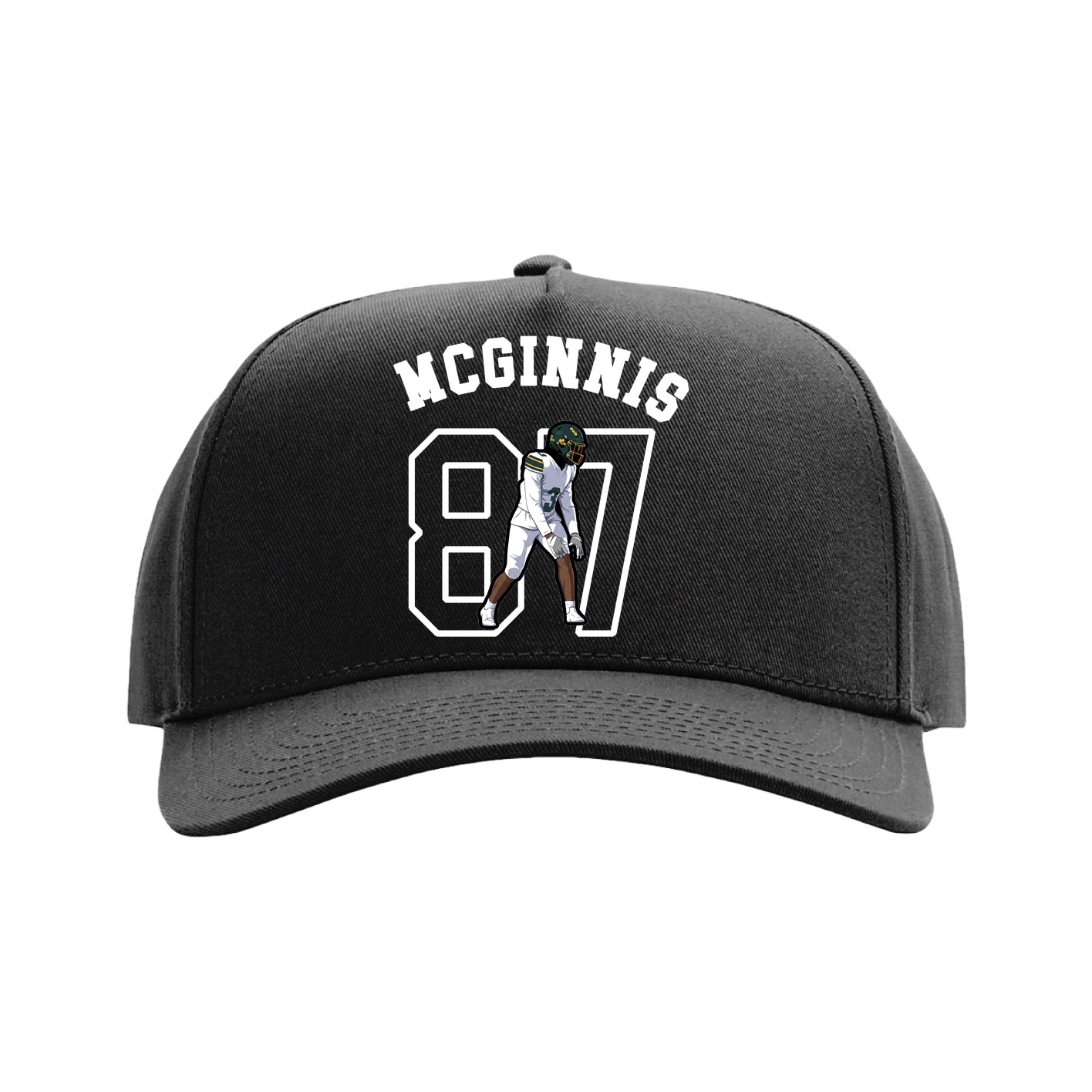 Full Fabric Five-Panel Champ Cap — Shirsey Arch in Black