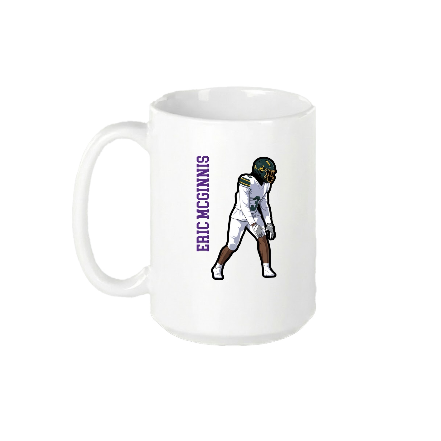 15oz Coffee Mug — Name Vertical in White