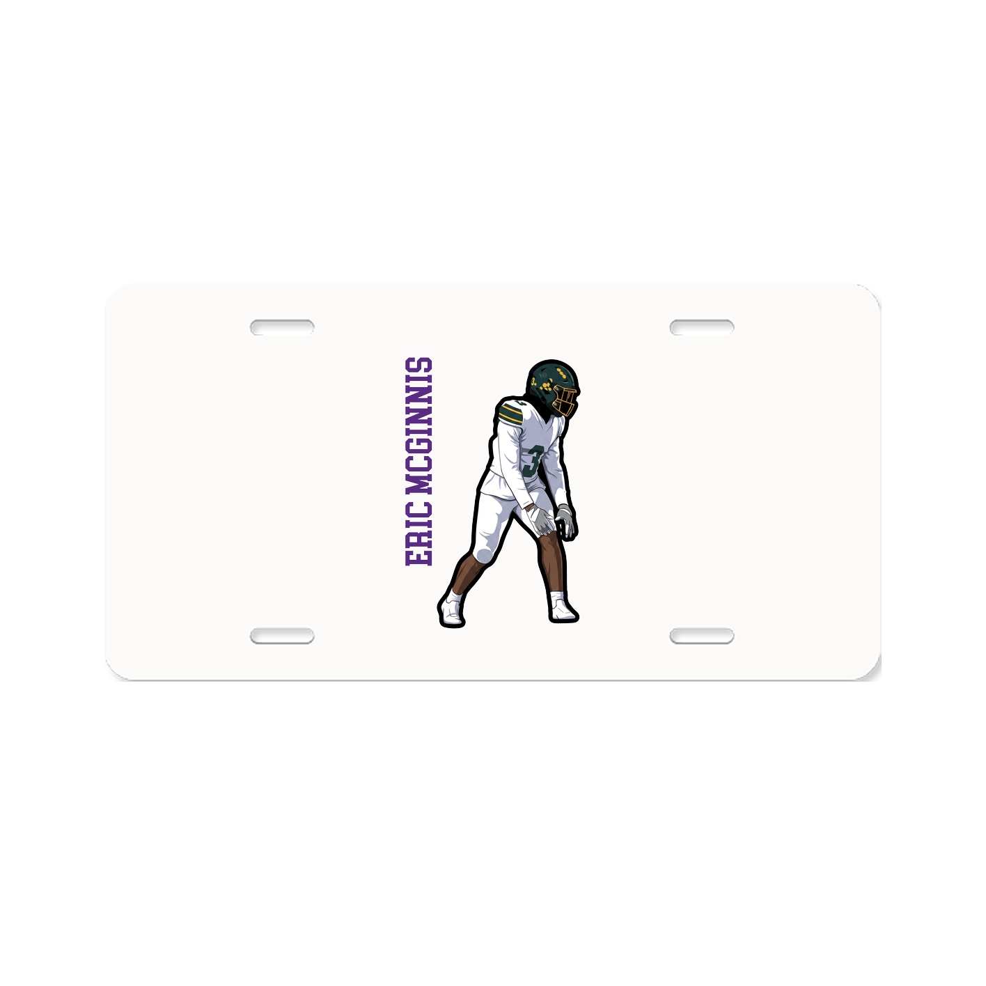 License Plate — Name Vertical in Classic
