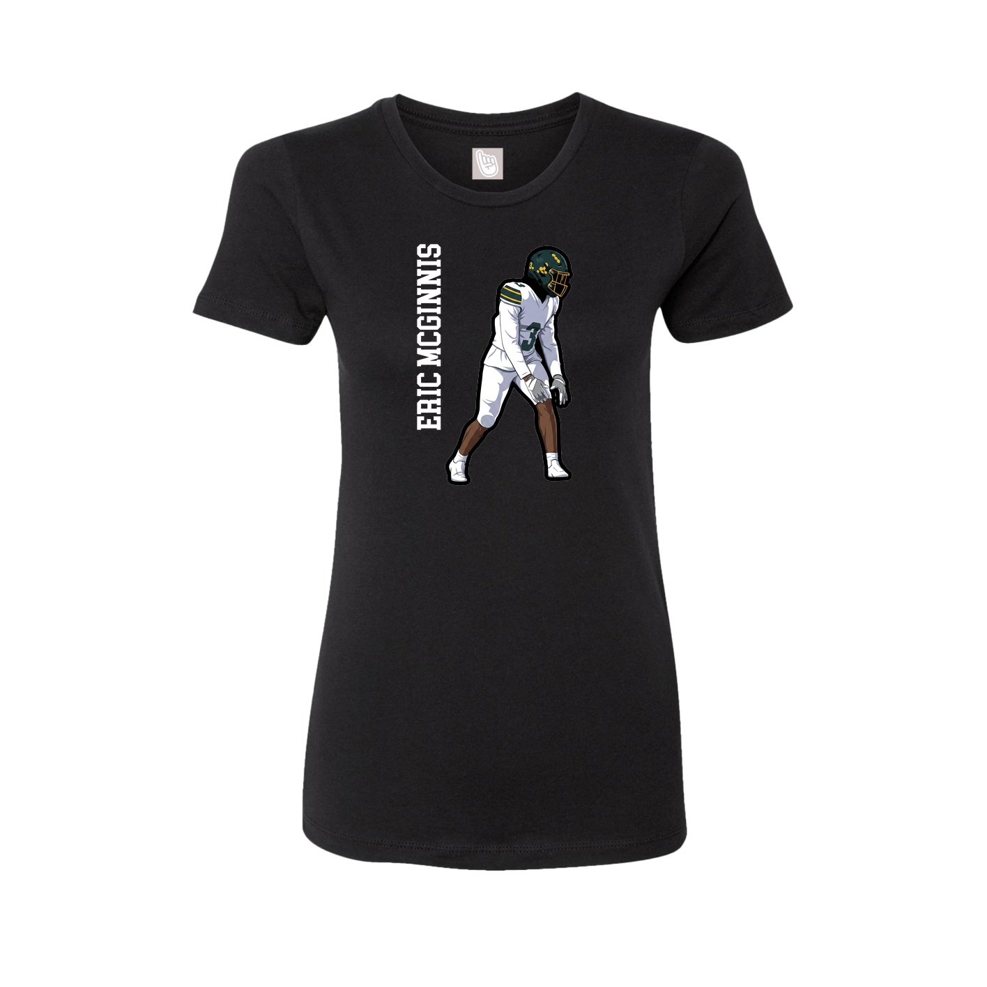 Womens Tee — Name Vertical in Black