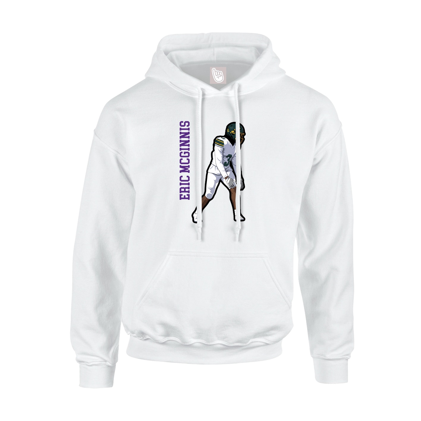 Hoodie — Name Vertical in White