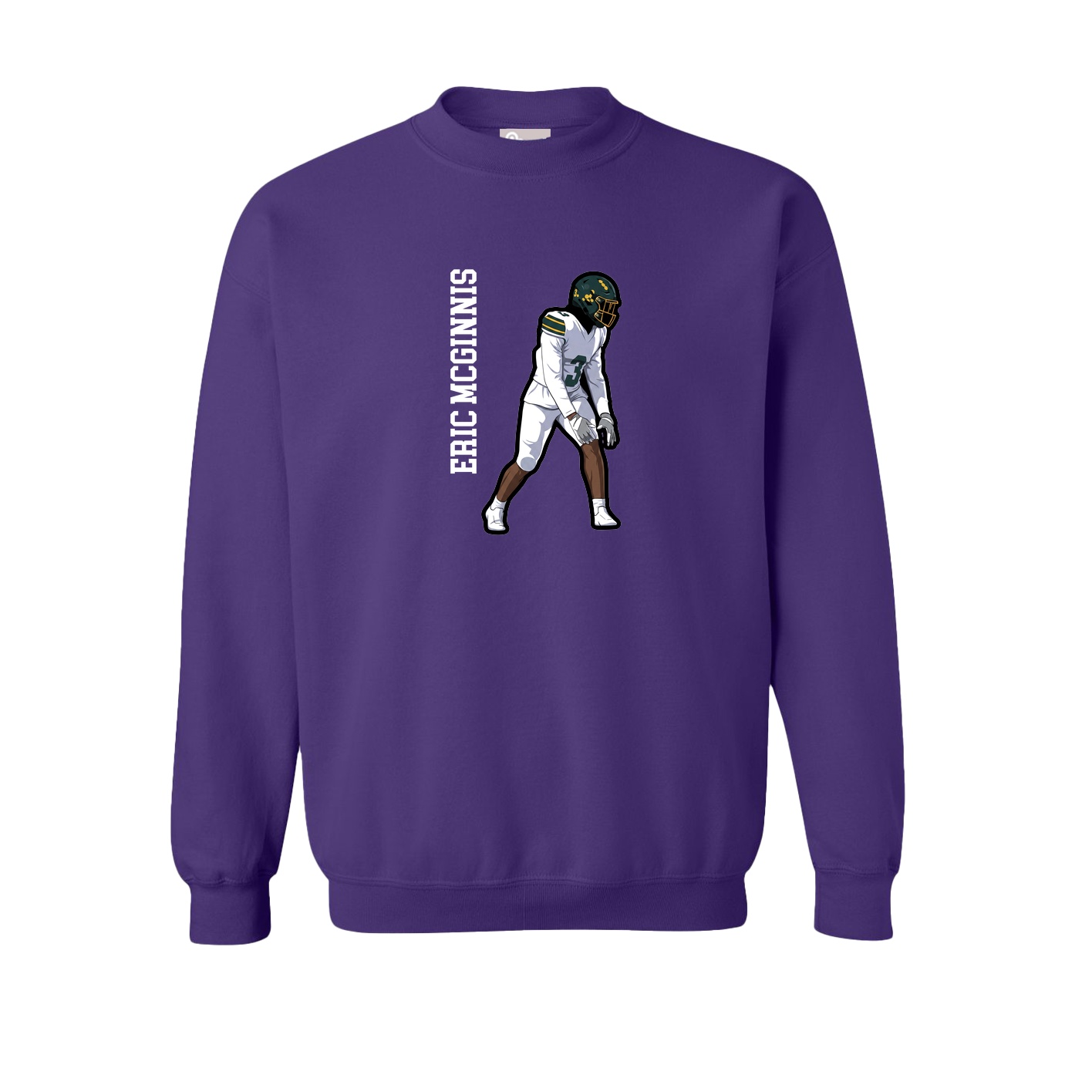 Fleece Crew — Name Vertical in Purple