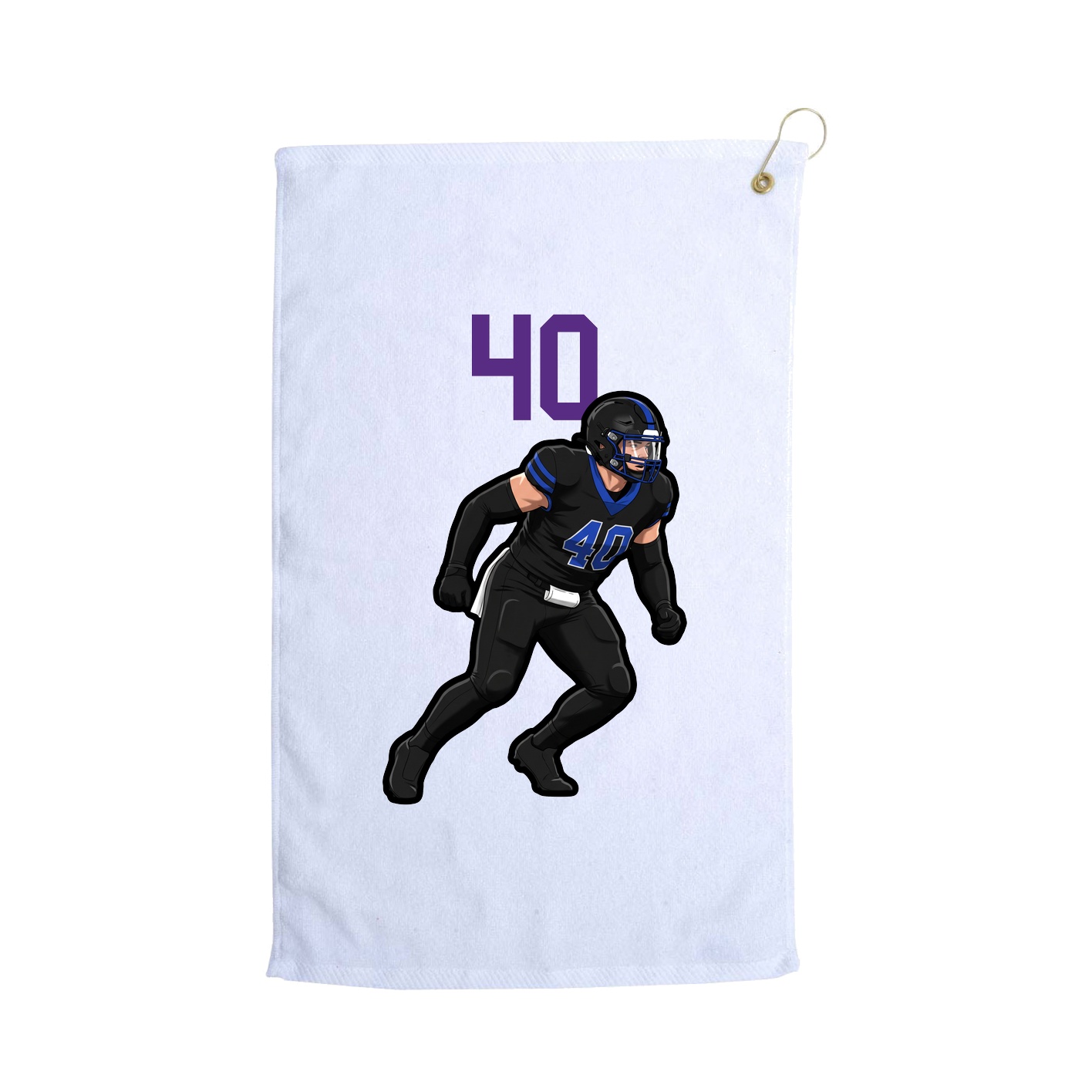 Golf Towel — Number Top in White