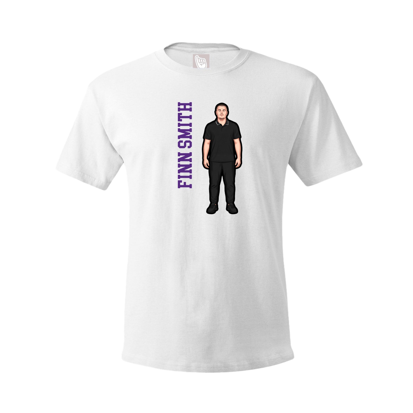 Youth Tee — Name Vertical in White
