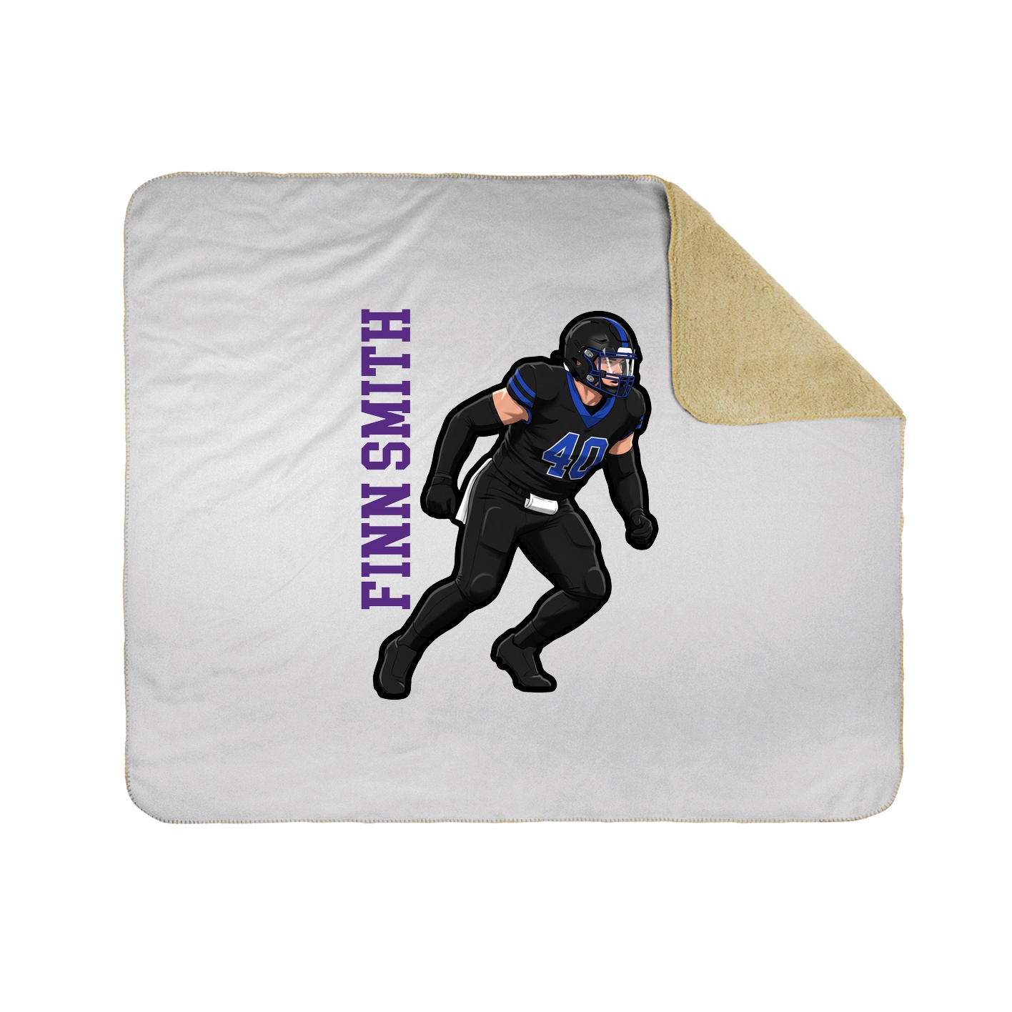 Throw Blanket — Name Vertical in White