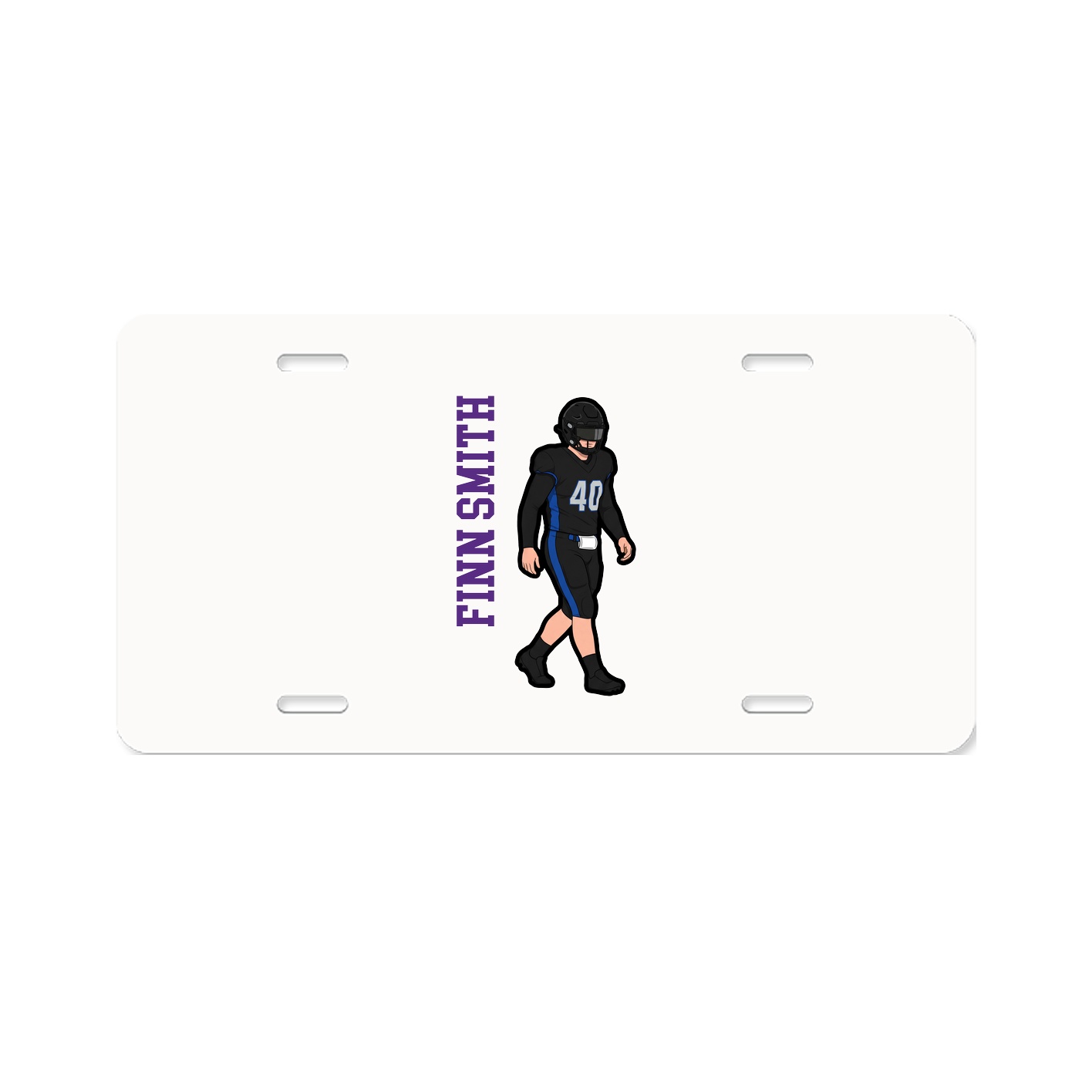 License Plate — Name Vertical in Classic