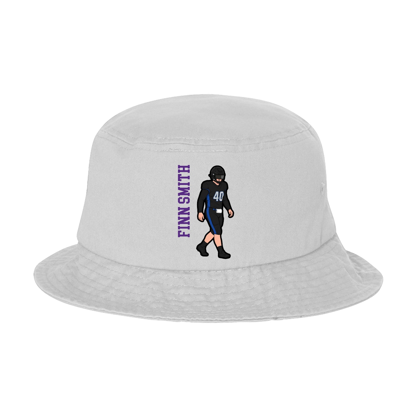 Bucket Cap — Name Vertical in White