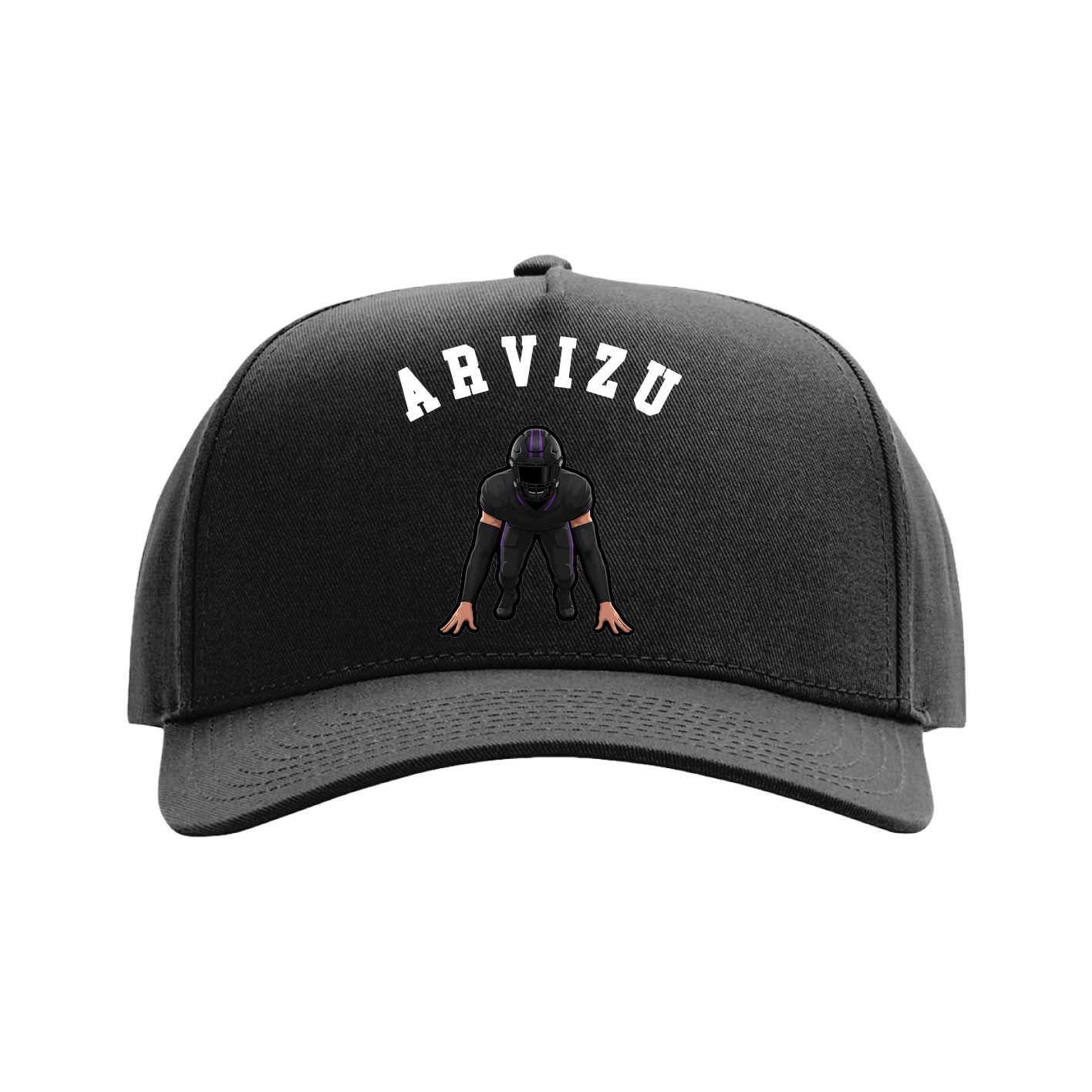 Full Fabric Five-Panel Champ Cap — Shirsey Arch in Black