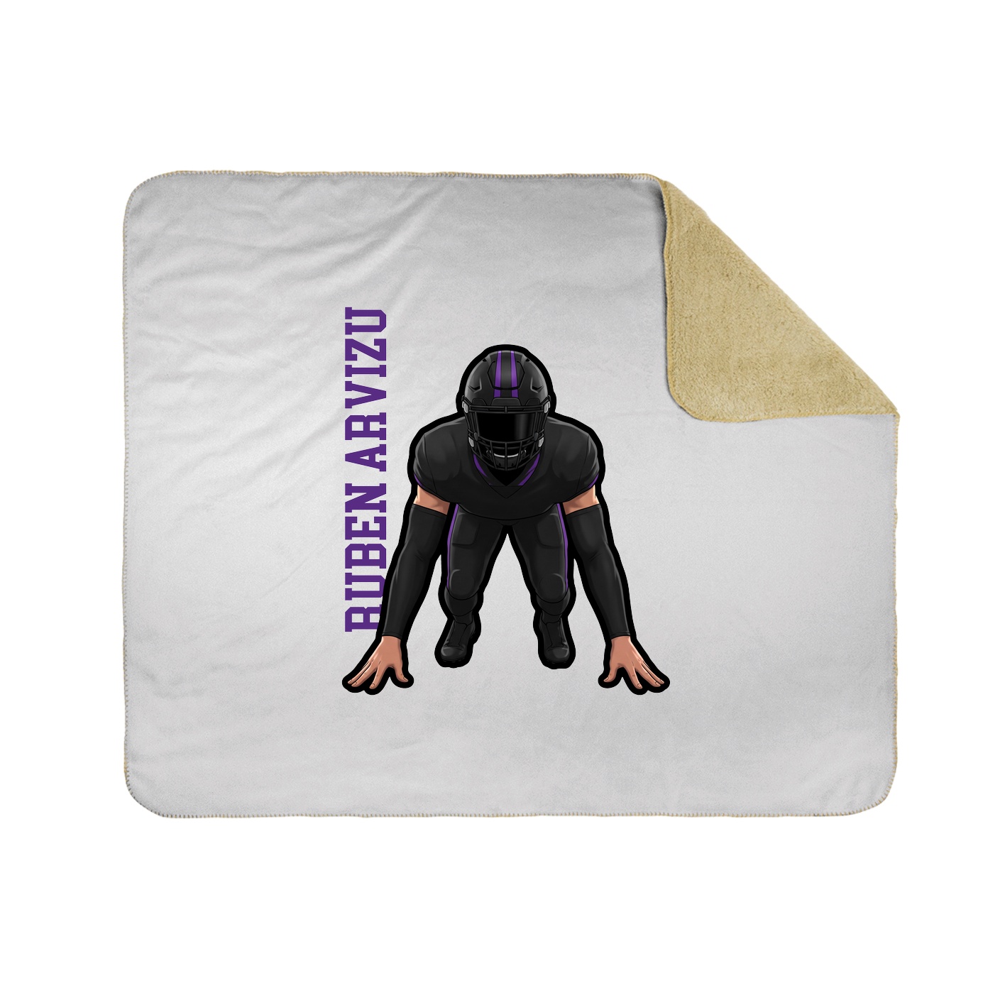 Throw Blanket — Name Vertical in White
