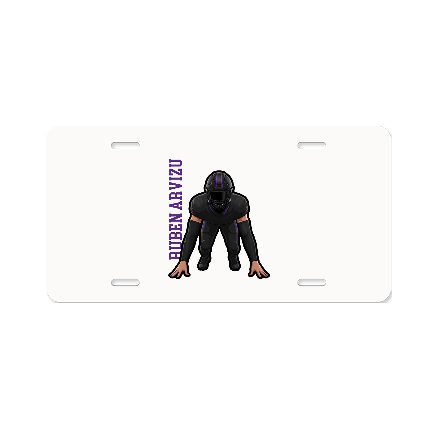 License Plate — Name Vertical in Classic