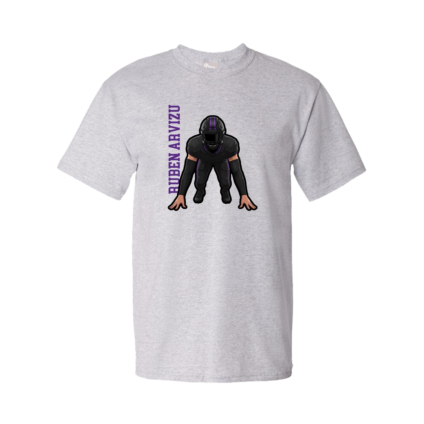 Youth Tee — Name Vertical in Grey