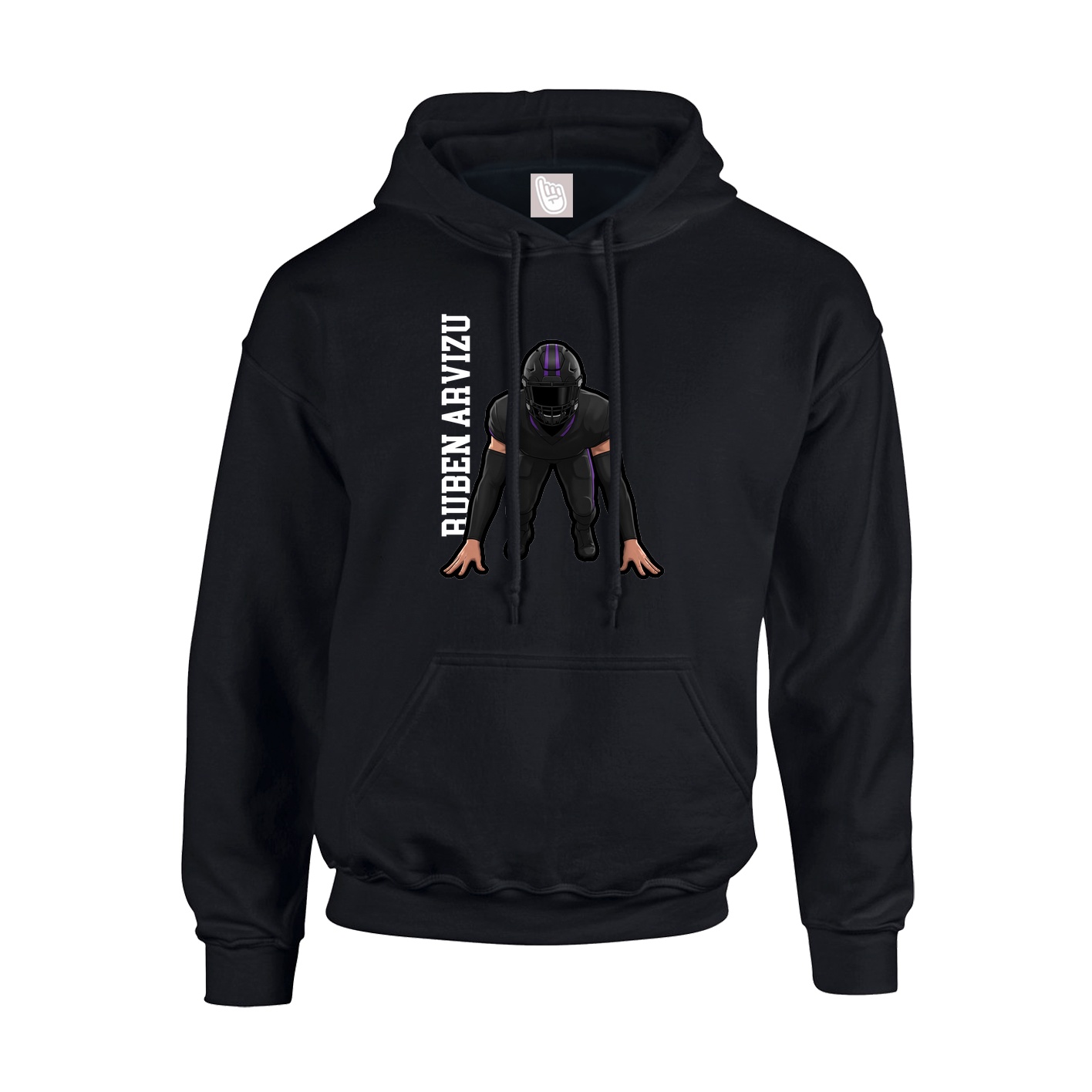 Hoodie — Name Vertical in Black