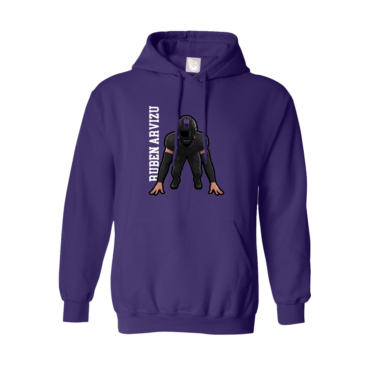 Youth Hoodie — Name Vertical in Purple