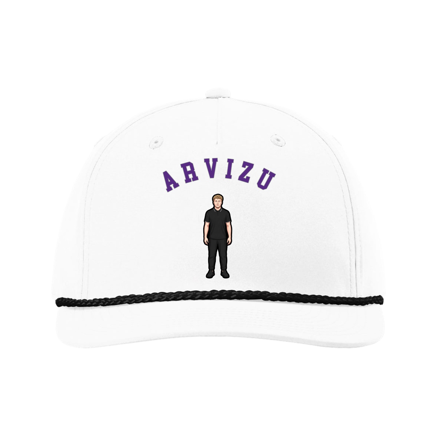Five-Panel Classic Rope Cap — Shirsey Arch in White