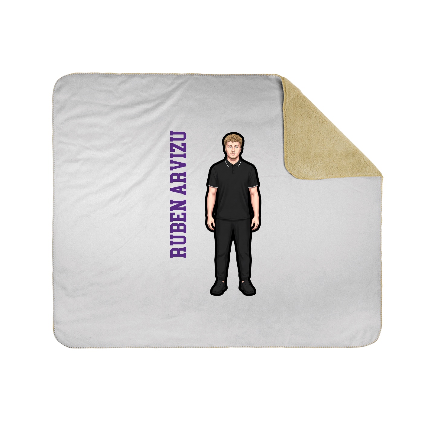 Throw Blanket — Name Vertical in White