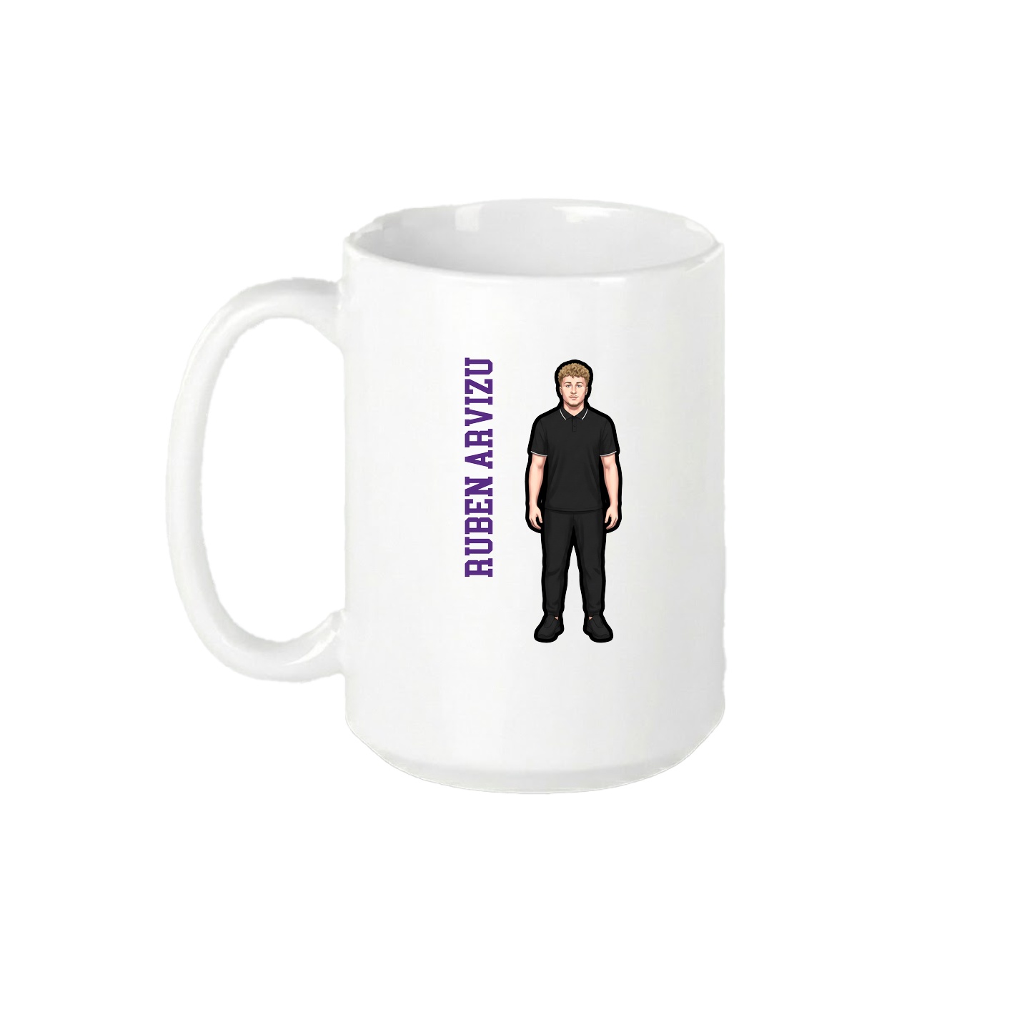 15oz Coffee Mug — Name Vertical in White