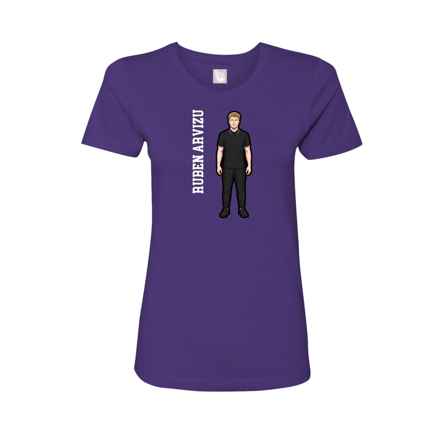 Womens Tee — Name Vertical in Purple