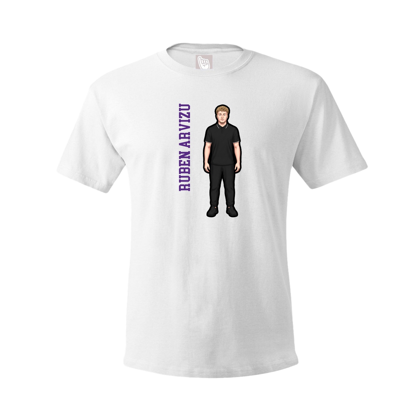 Youth Tee — Name Vertical in White