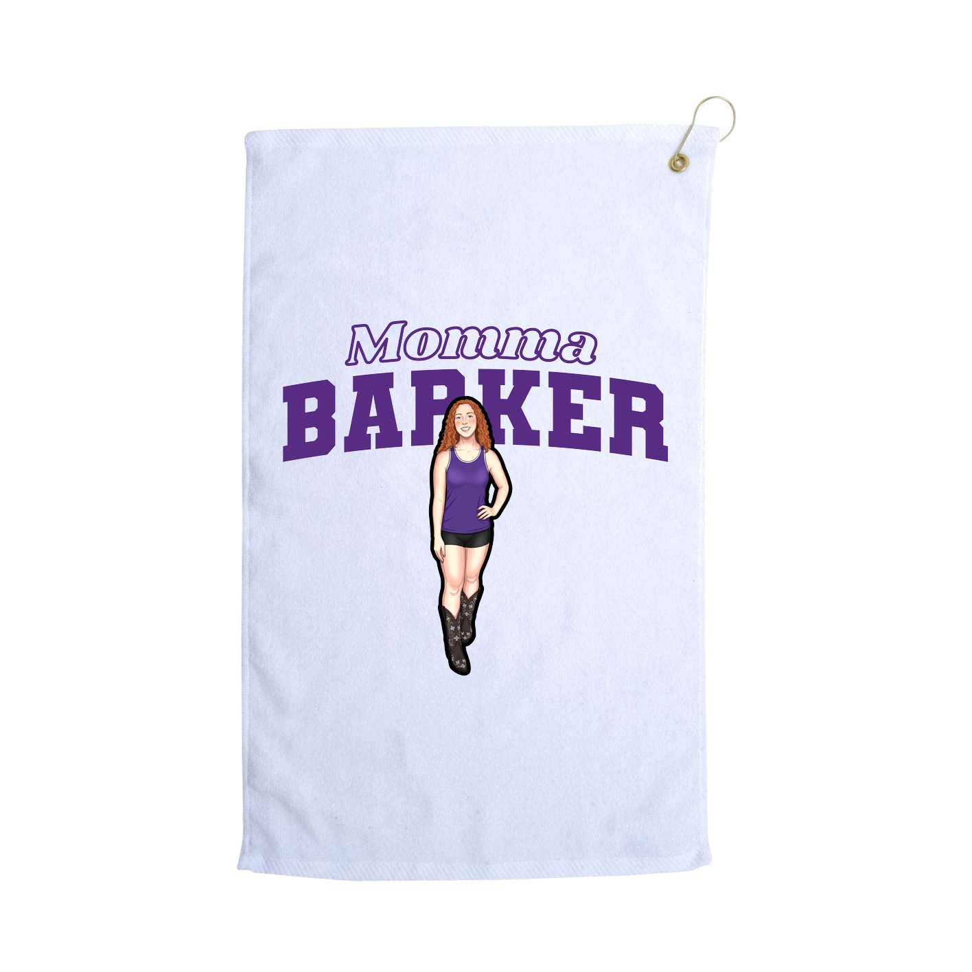 Golf Towel — Mothers Day Block in White