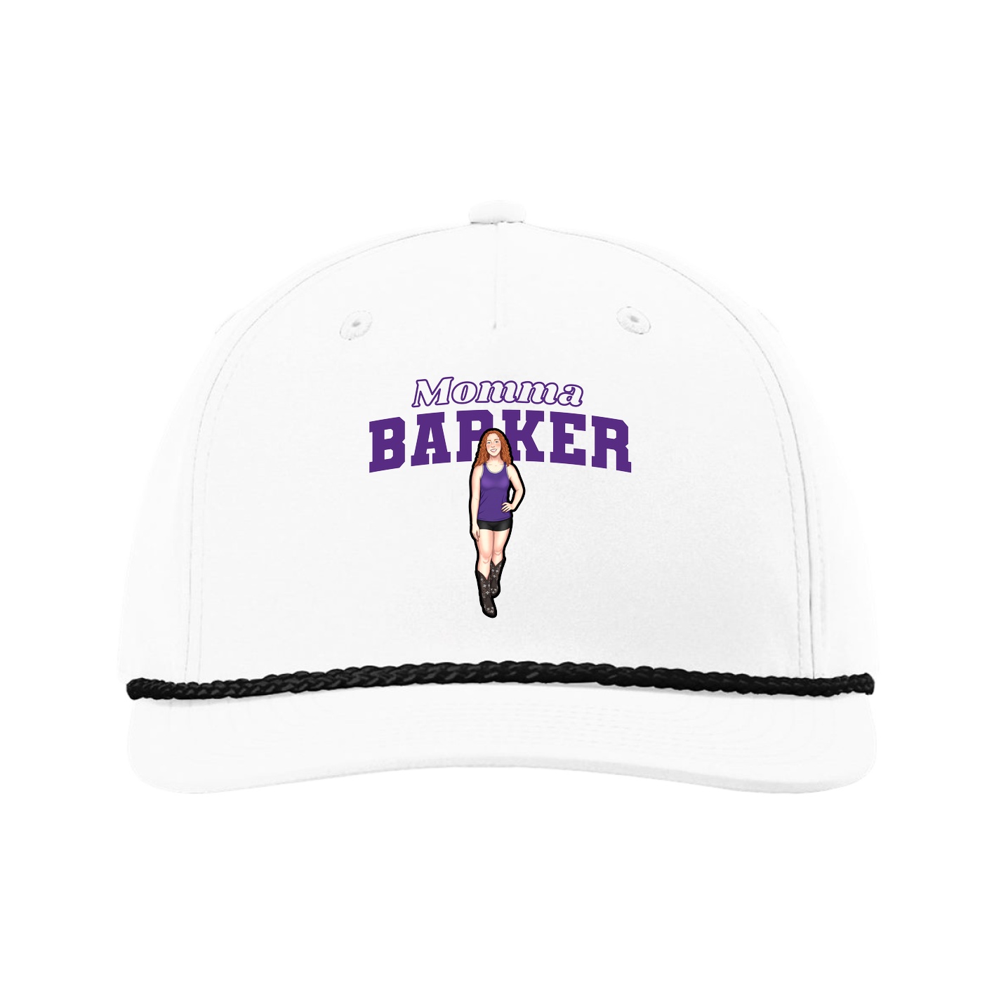Five-Panel Classic Rope Cap — Mothers Day Block in White