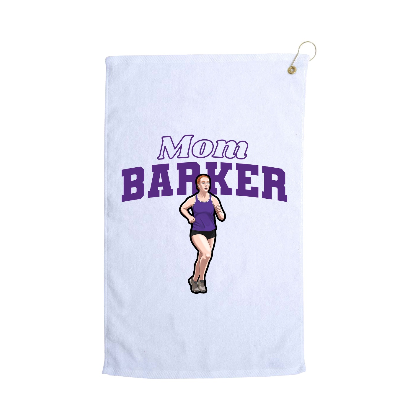 Golf Towel — Mothers Day Block in White