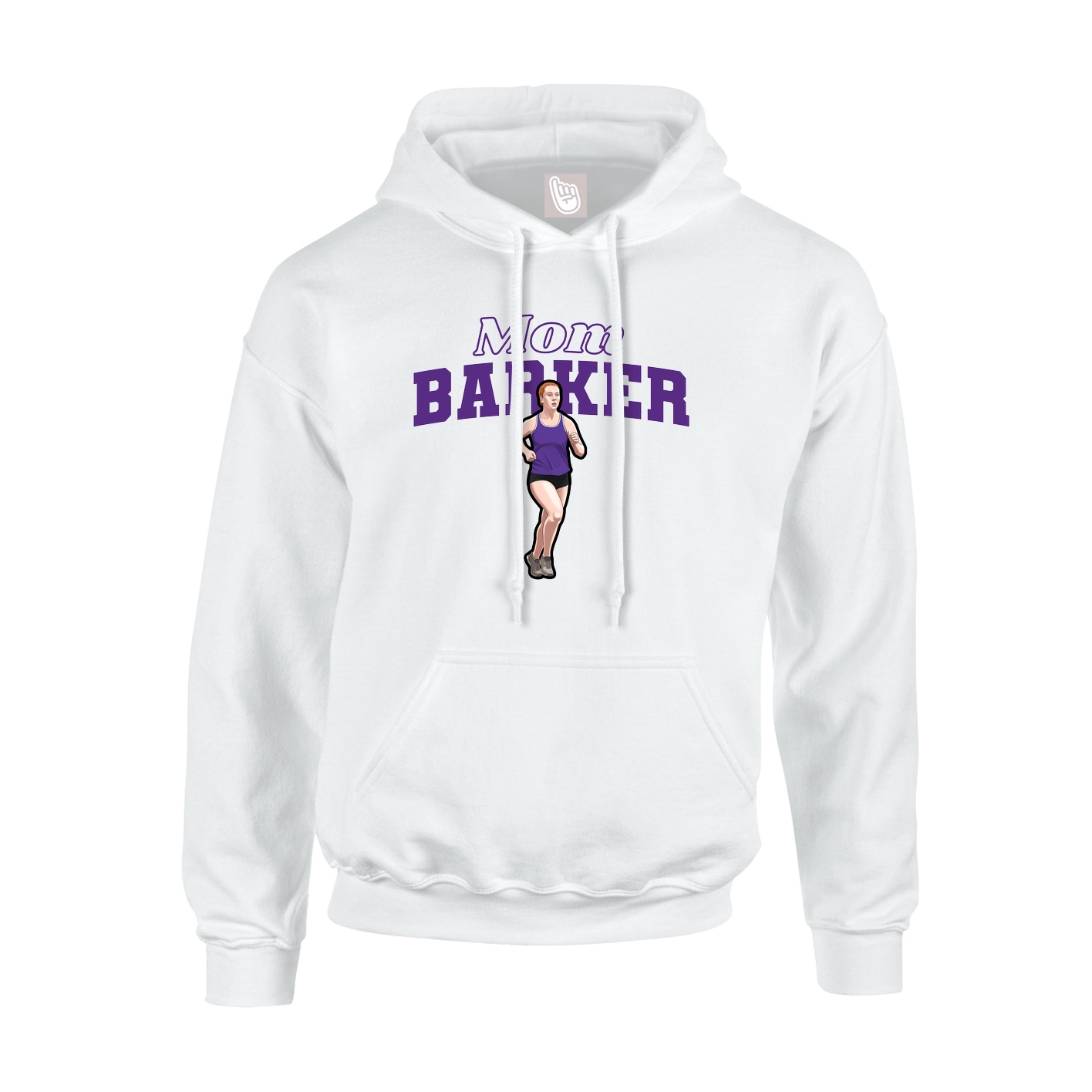 Youth Hoodie — Mothers Day Block in White