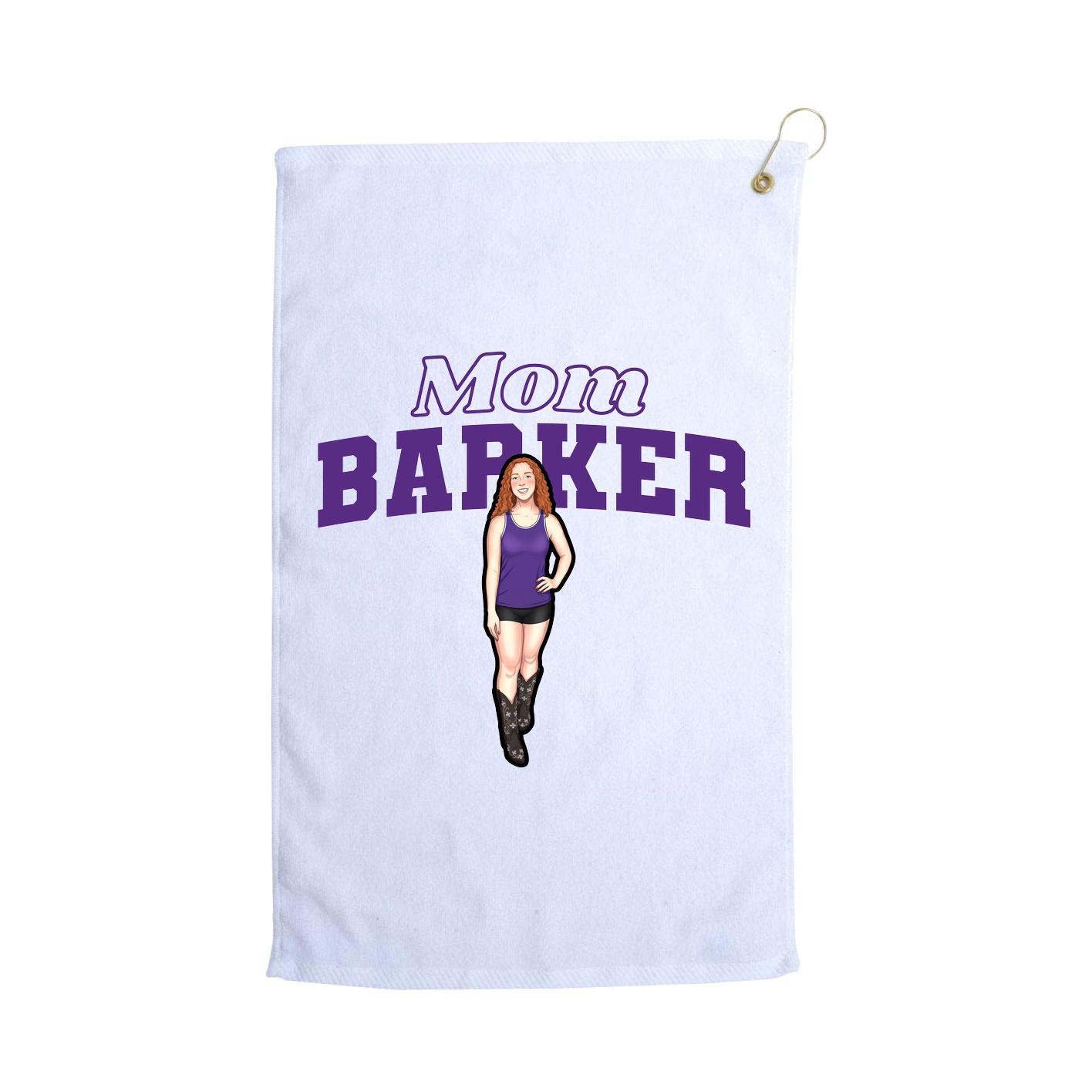Golf Towel — Mothers Day Block in White