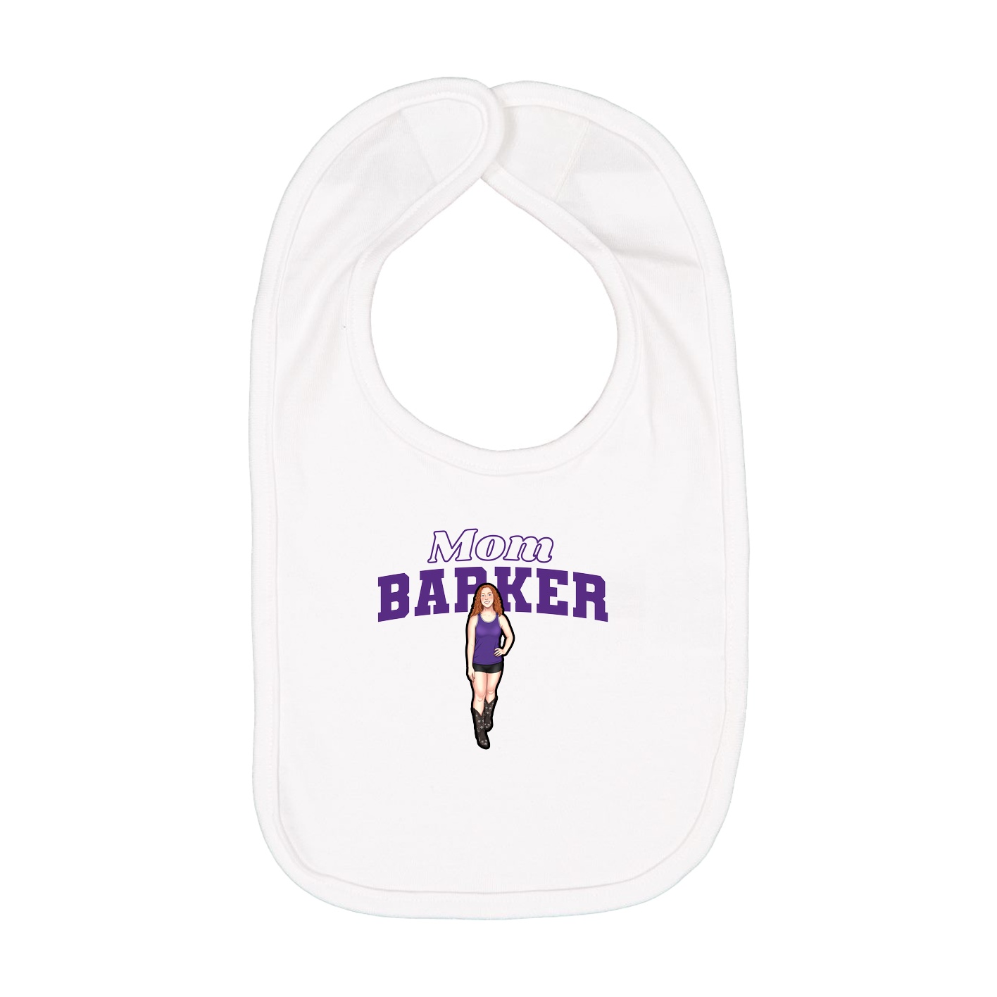 Infant Bib — Mothers Day Block in White
