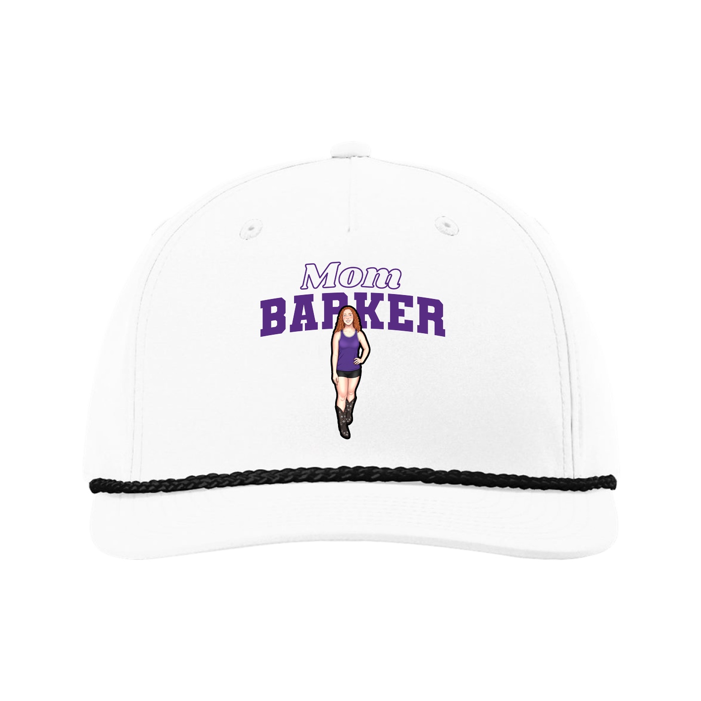 Five-Panel Classic Rope Cap — Mothers Day Block in White