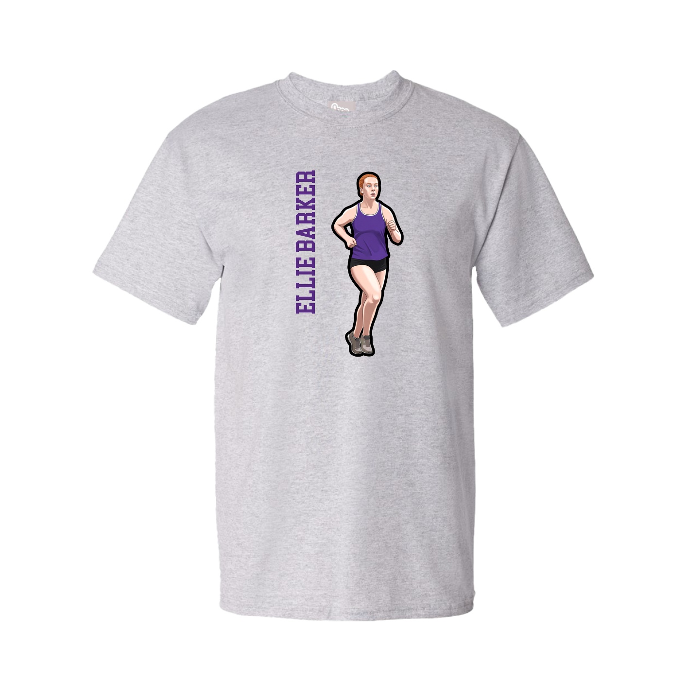 Tee — Name Vertical in Grey