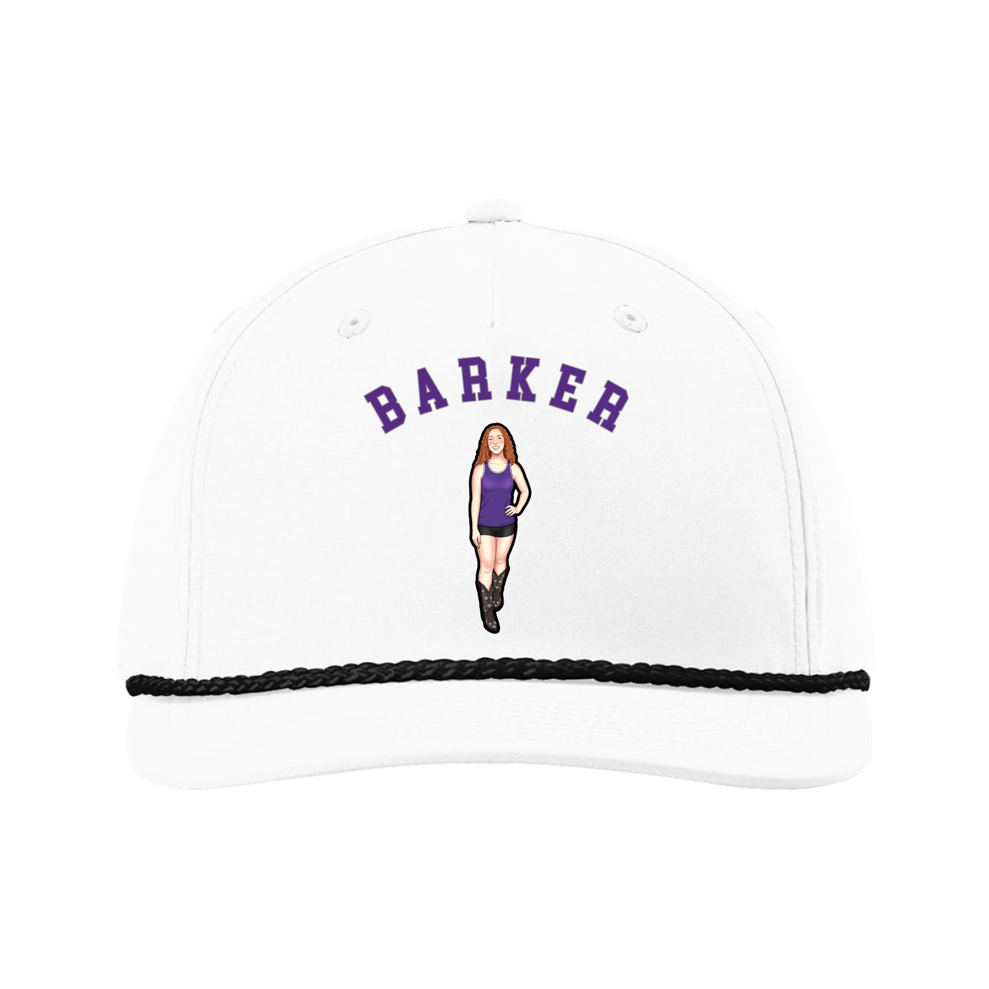 Five-Panel Classic Rope Cap — Shirsey Arch in White