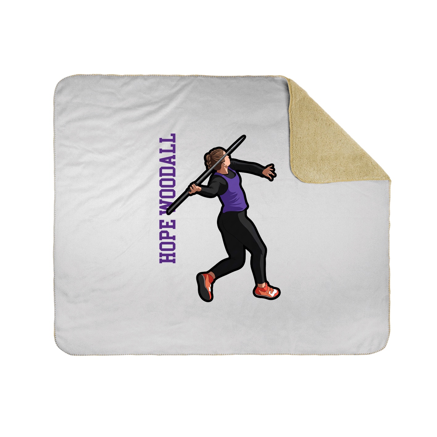 Throw Blanket — Name Vertical in White