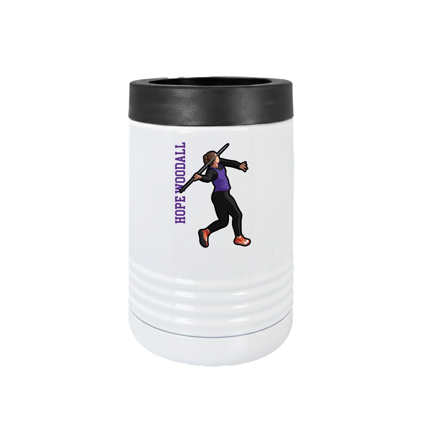 Beverage Holder — Name Vertical in White
