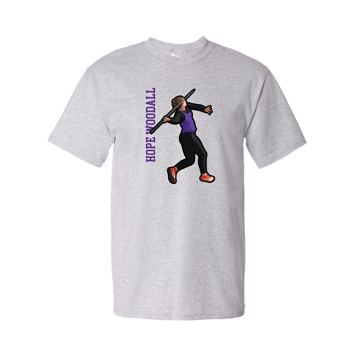 Tee — Name Vertical in Grey