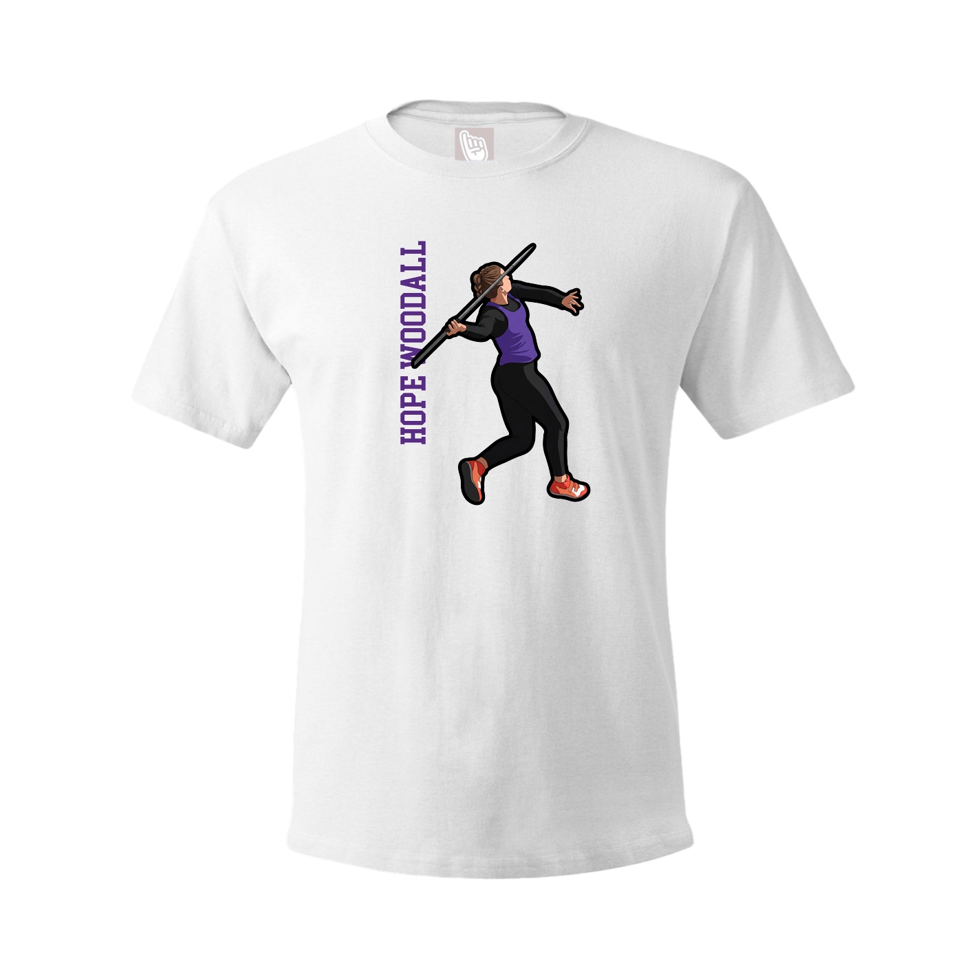 Youth Tee — Name Vertical in White