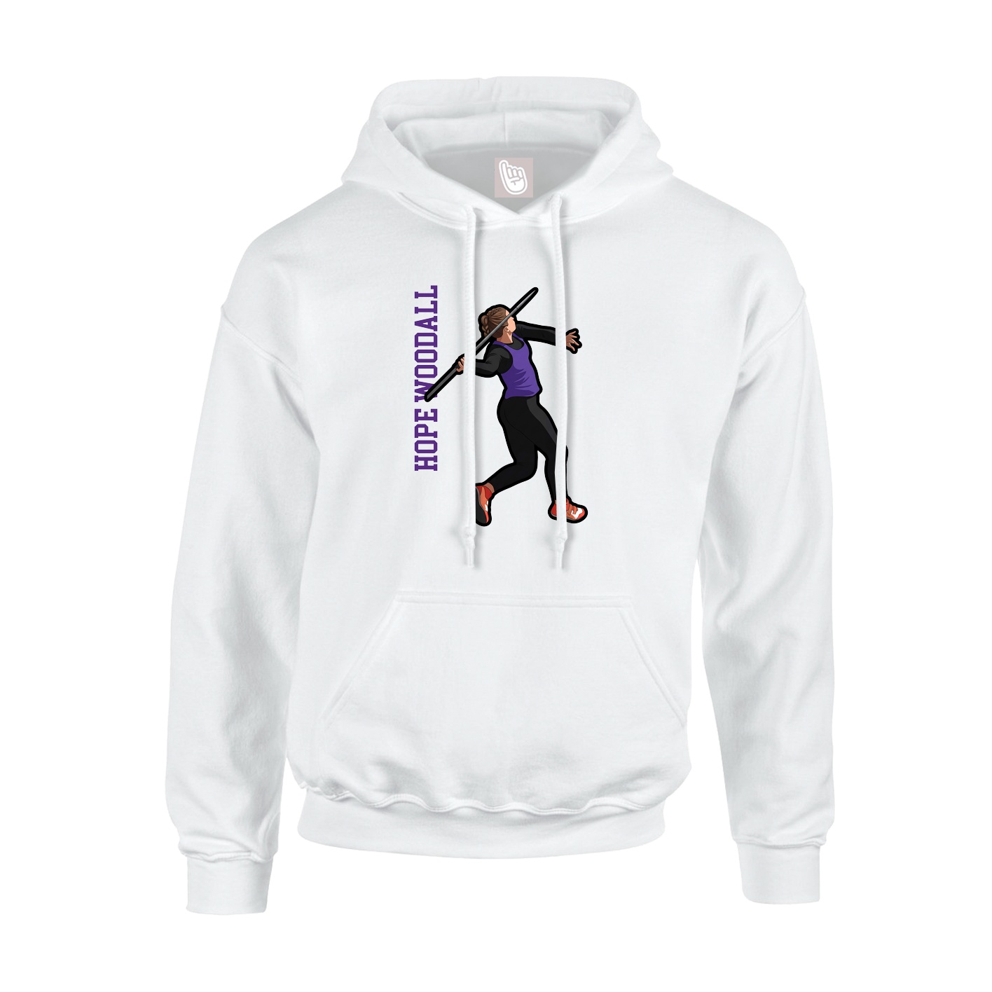 Youth Hoodie — Name Vertical in White