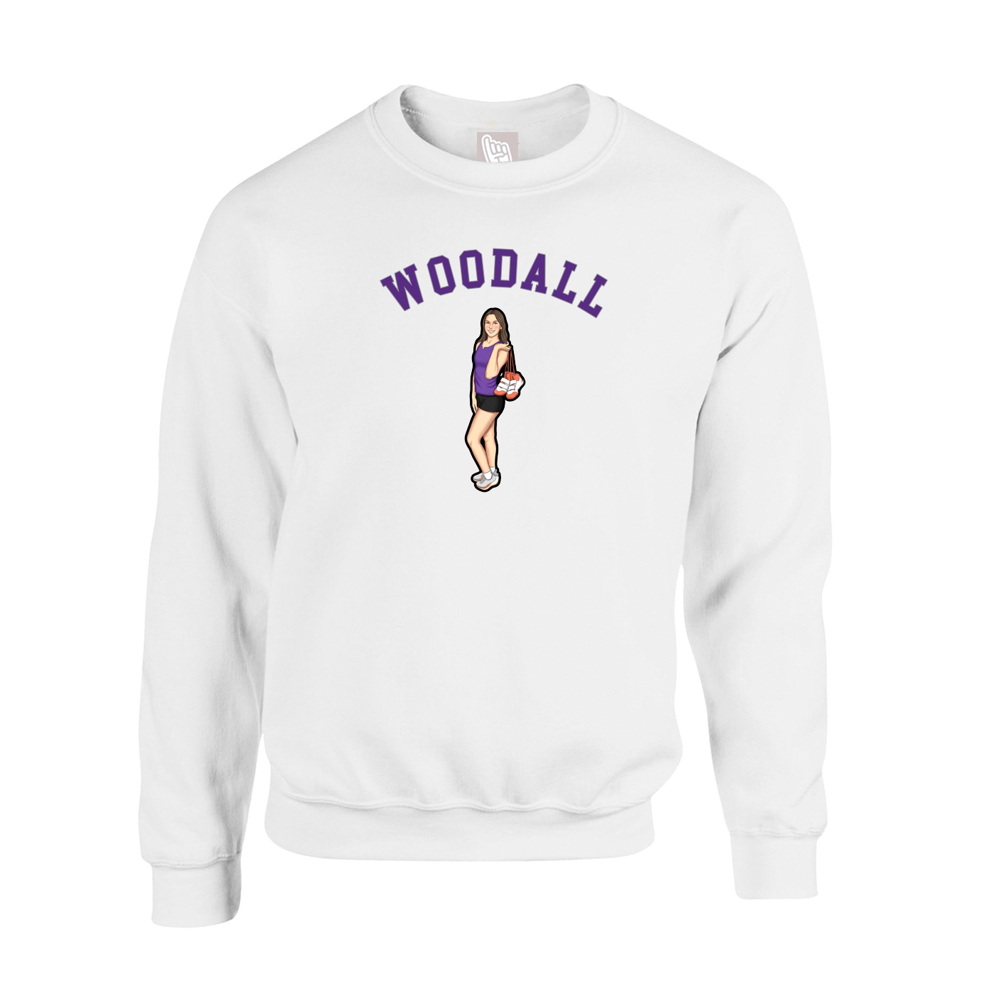Fleece Crew — Shirsey Arch in White