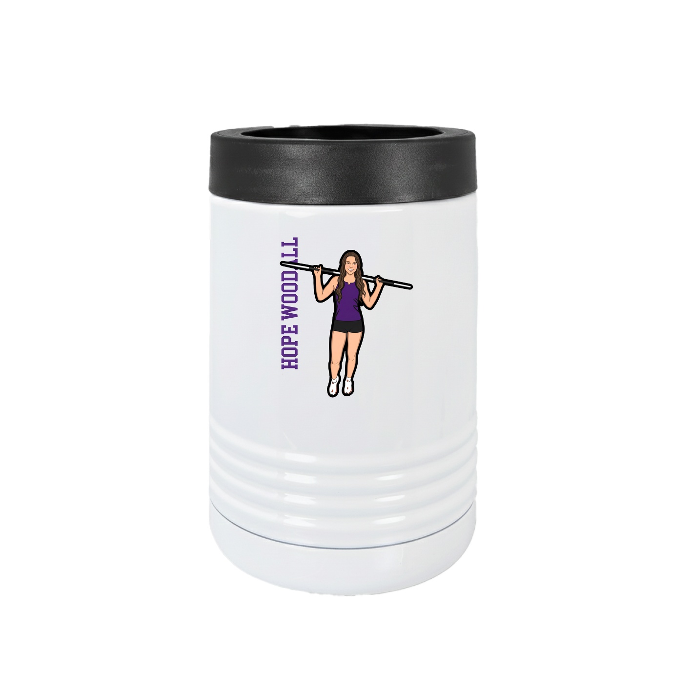 Beverage Holder — Name Vertical in White