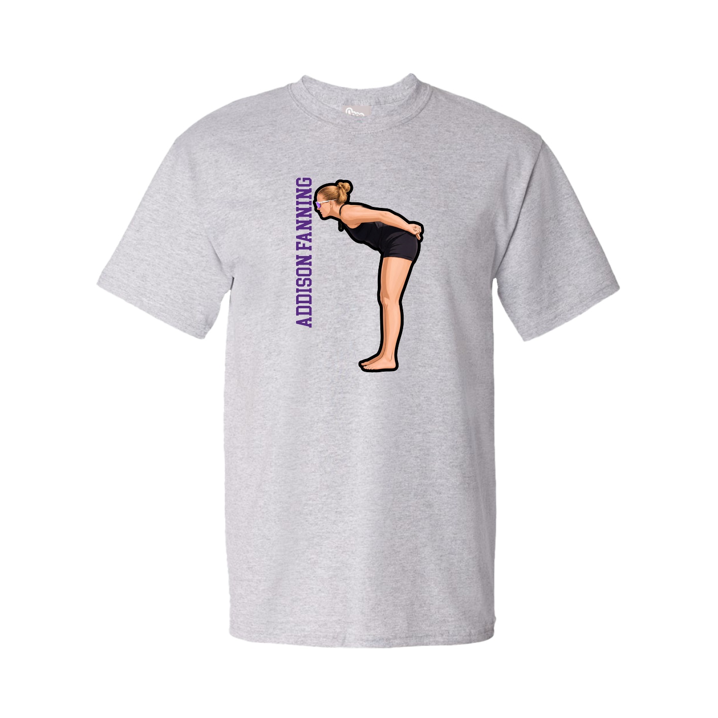 Tee — Name Vertical in Grey