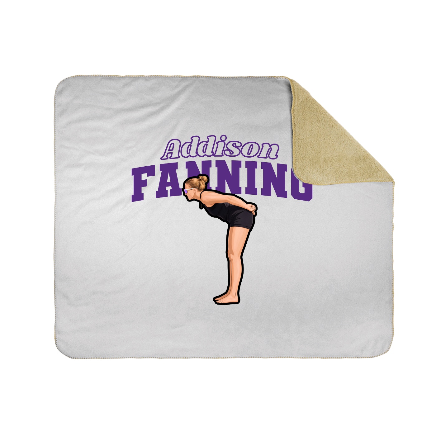 Throw Blanket — Name Arch in White