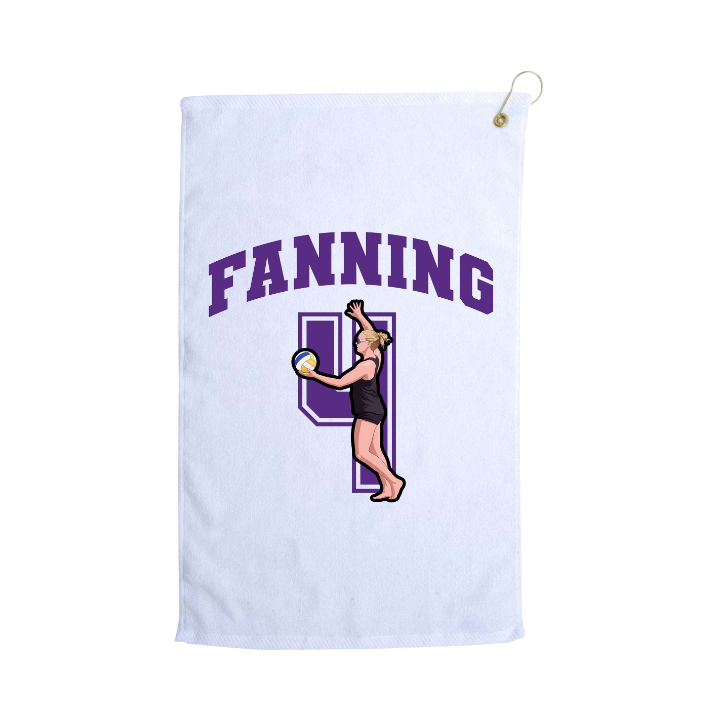 Golf Towel — Number in White
