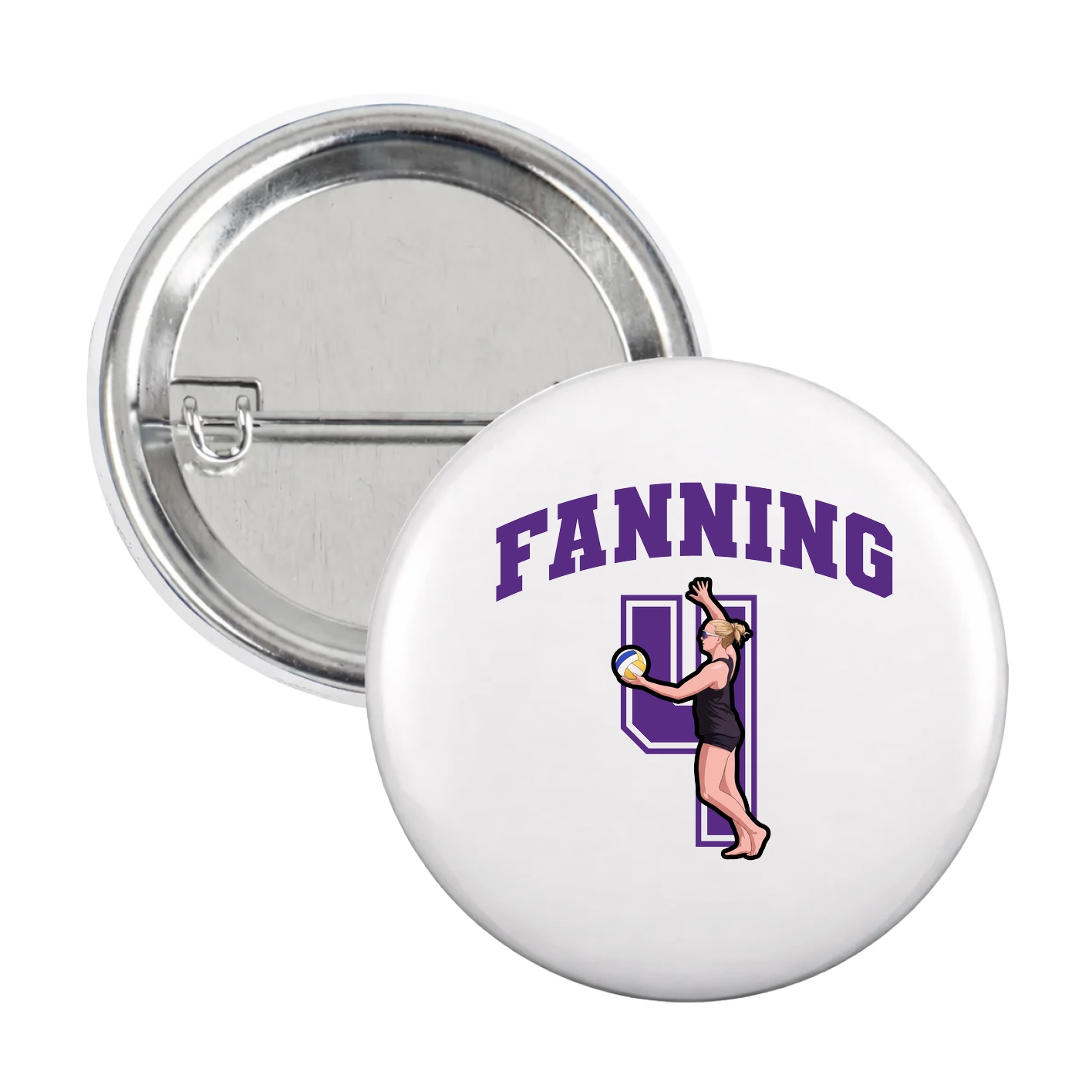 Game Day Button — Number in White