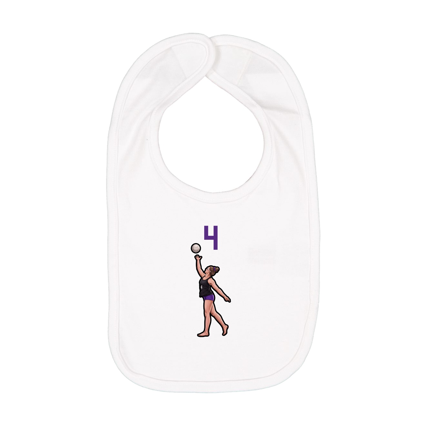 Infant Bib — Number Top in White