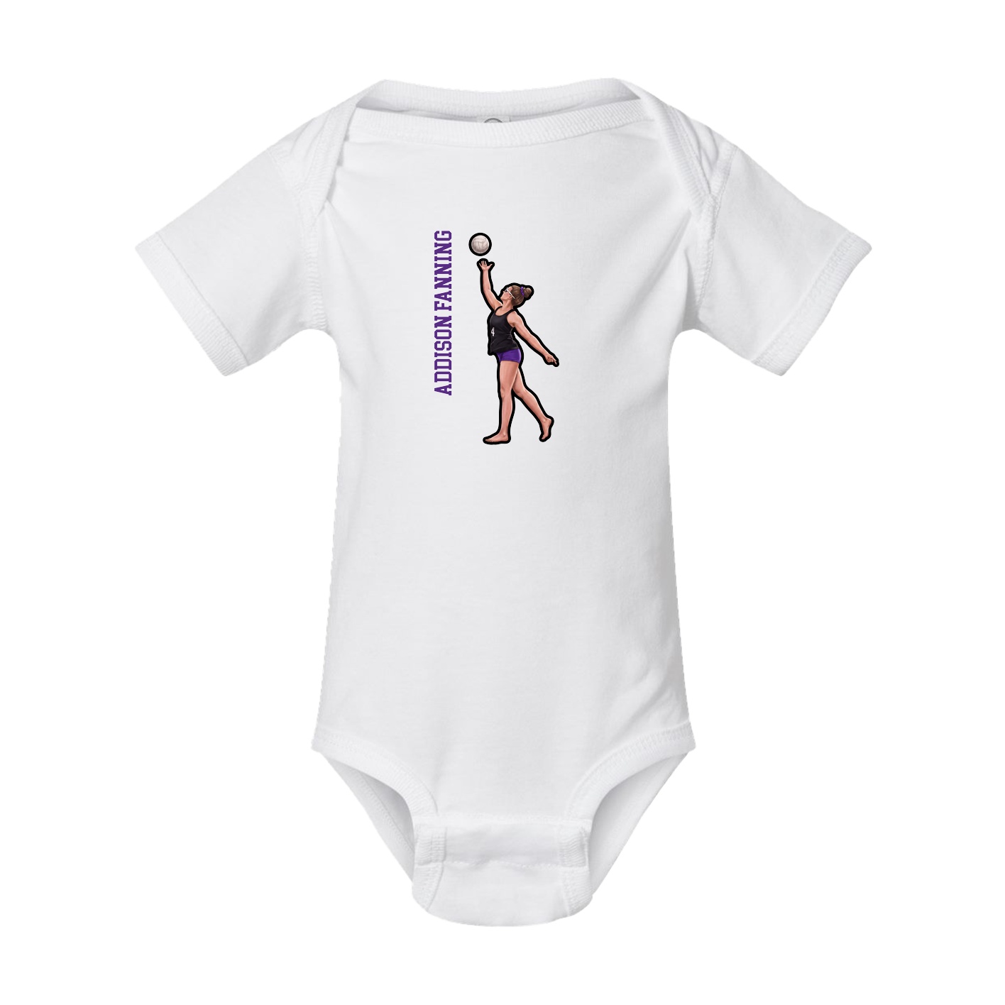 Baby Onesie — Name Vertical in White