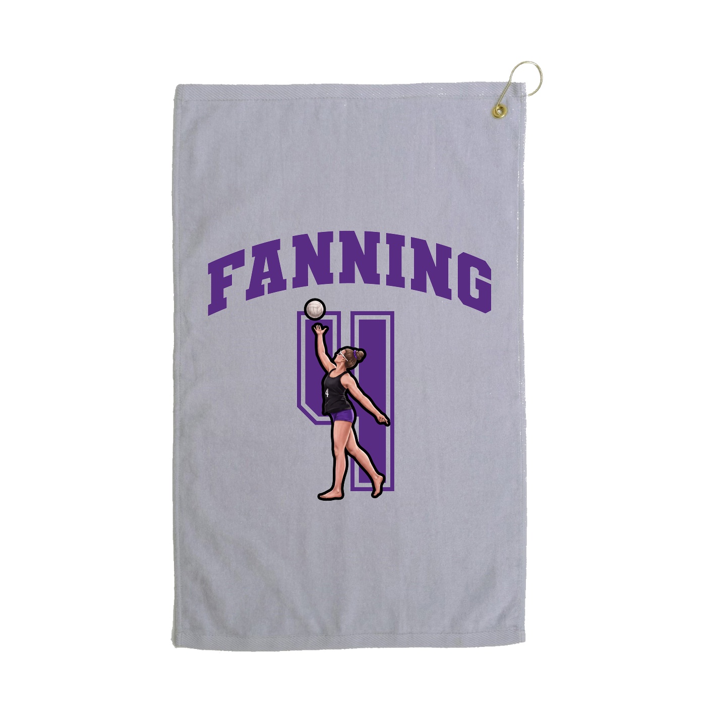 Golf Towel — Number in Grey