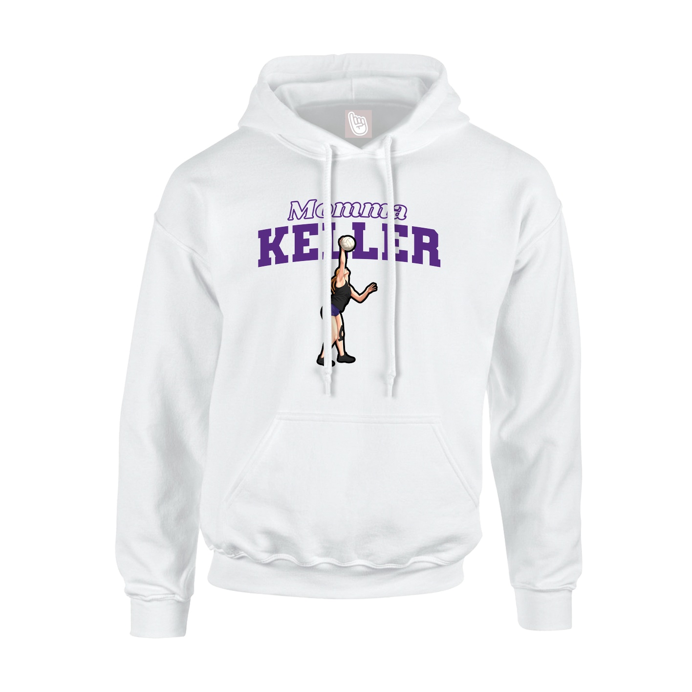 Youth Hoodie — Mothers Day Block in White