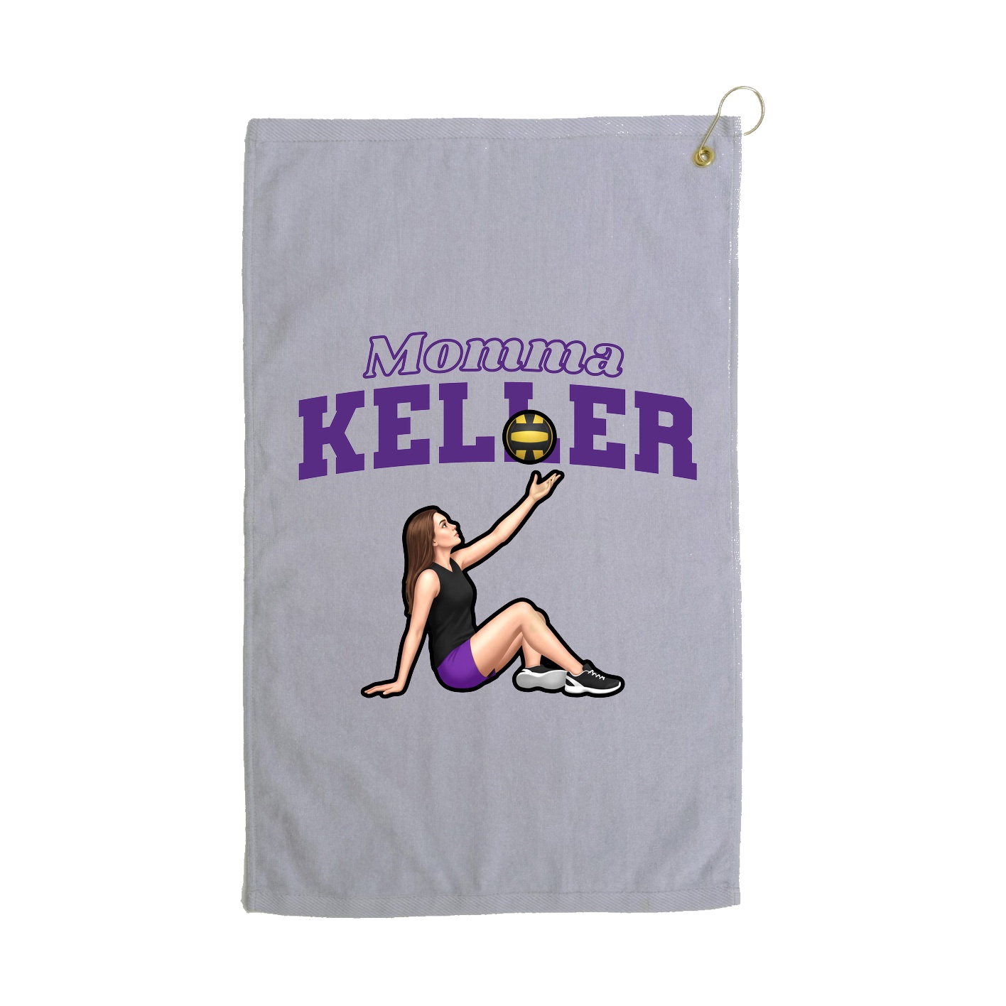 Golf Towel — Mothers Day Block in Grey