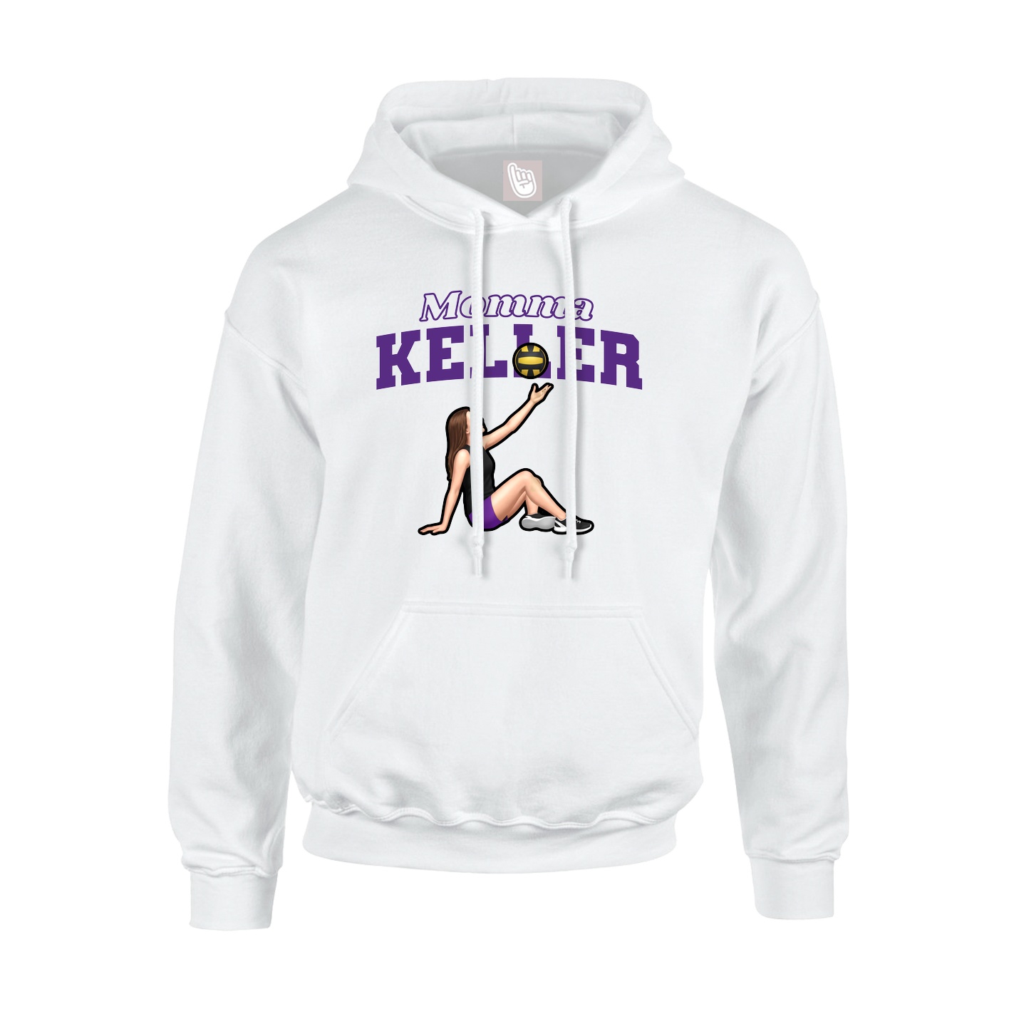 Youth Hoodie — Mothers Day Block in White