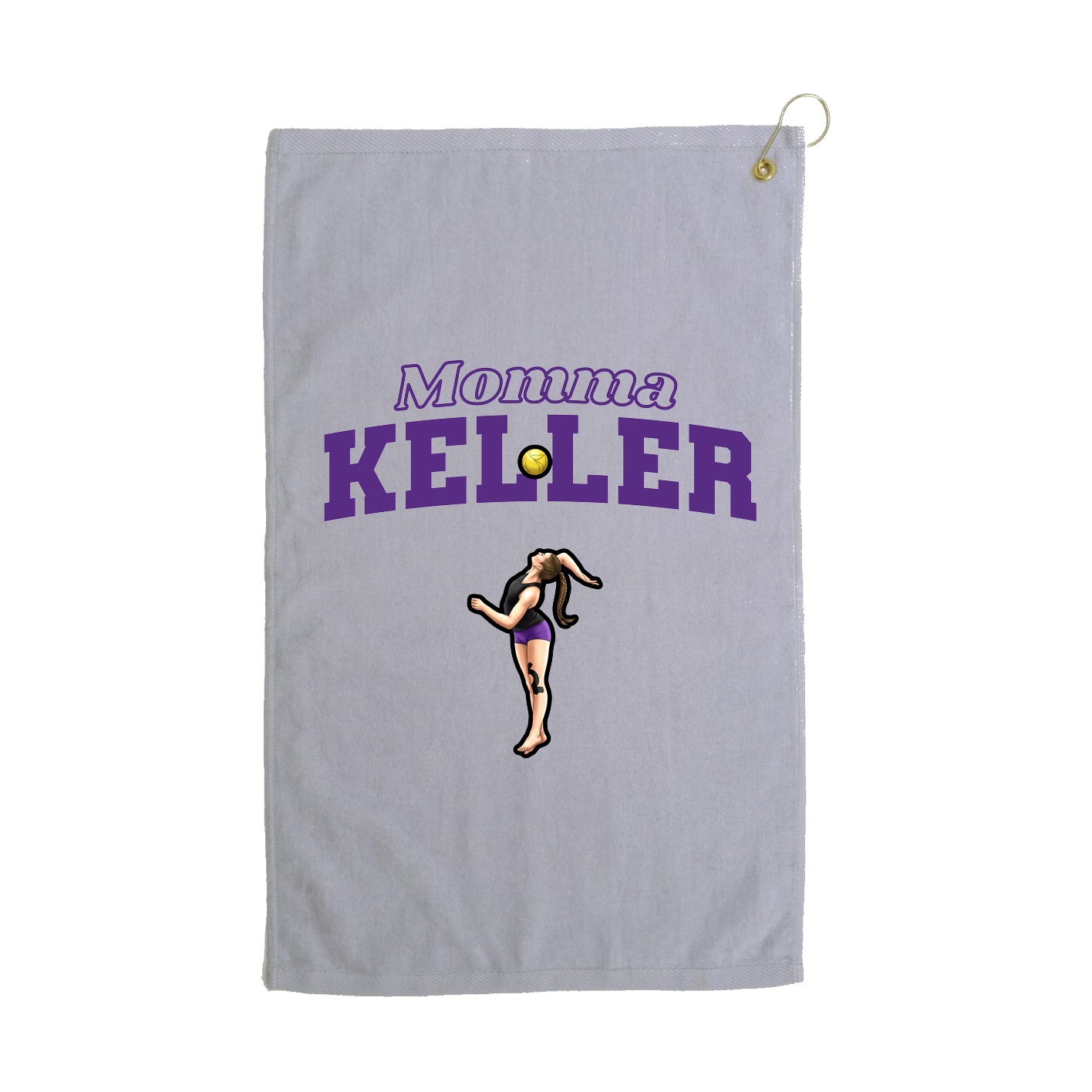 Golf Towel — Mothers Day Block in Grey