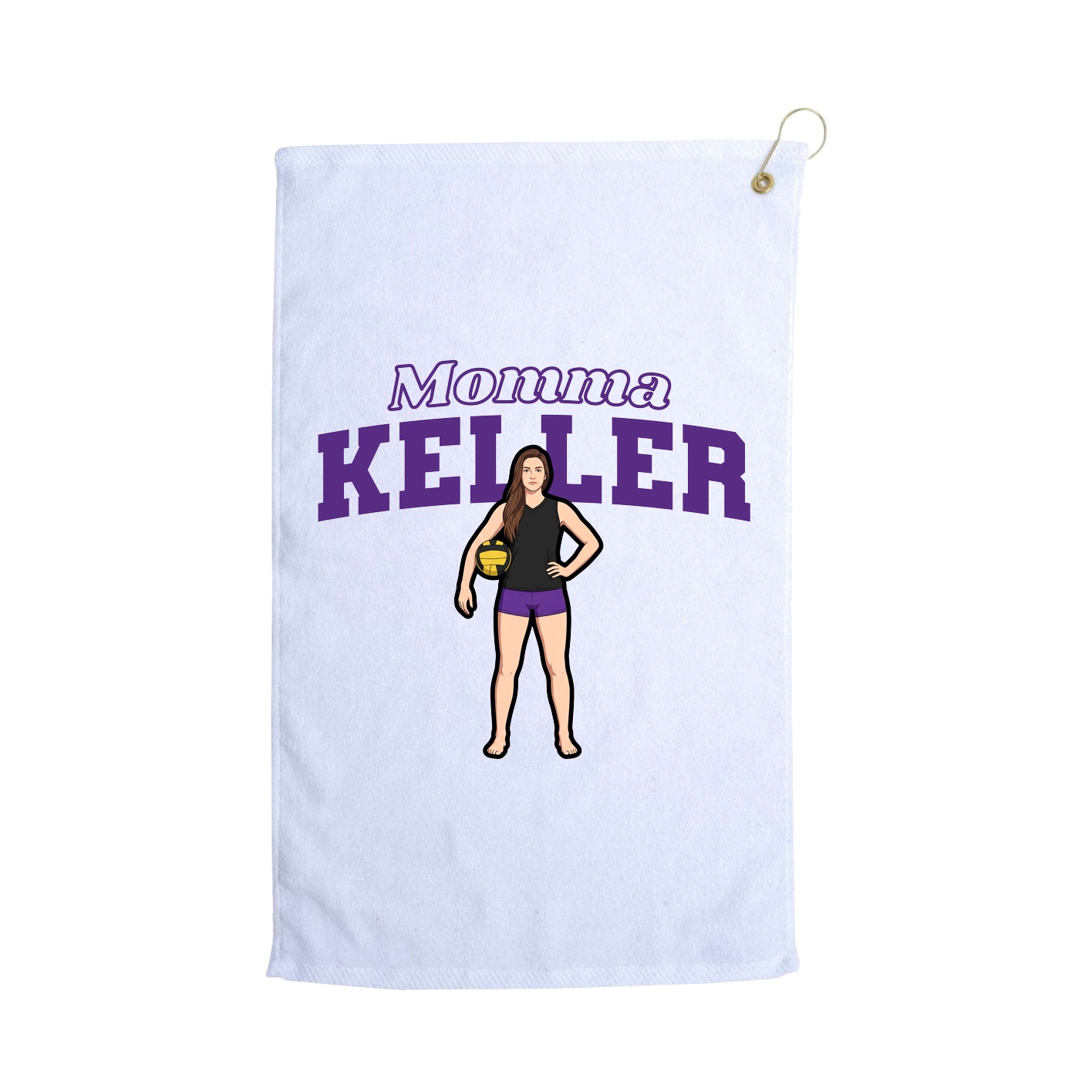 Golf Towel — Mothers Day Block in White